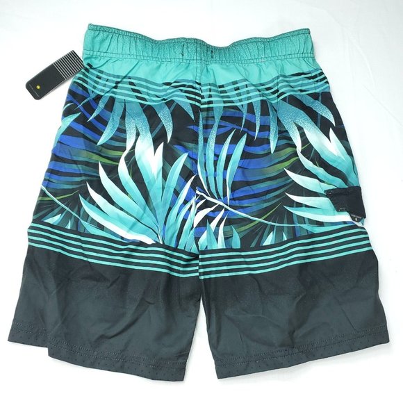 Ocean Current OC Boardshorts Boys L (Approx. 14/16) Green Black Leaf - Picture 9 of 11